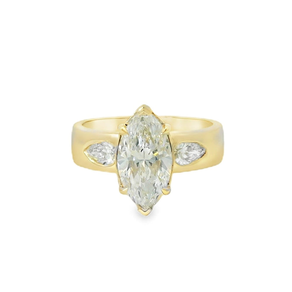 Gold Marquise Wedding Band