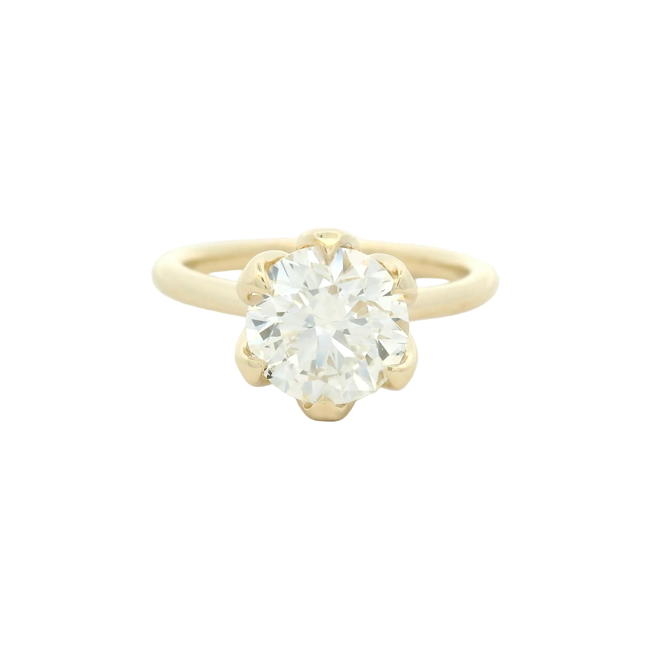 Yellow Gold Six-Prong Diamond Solitaire Ring