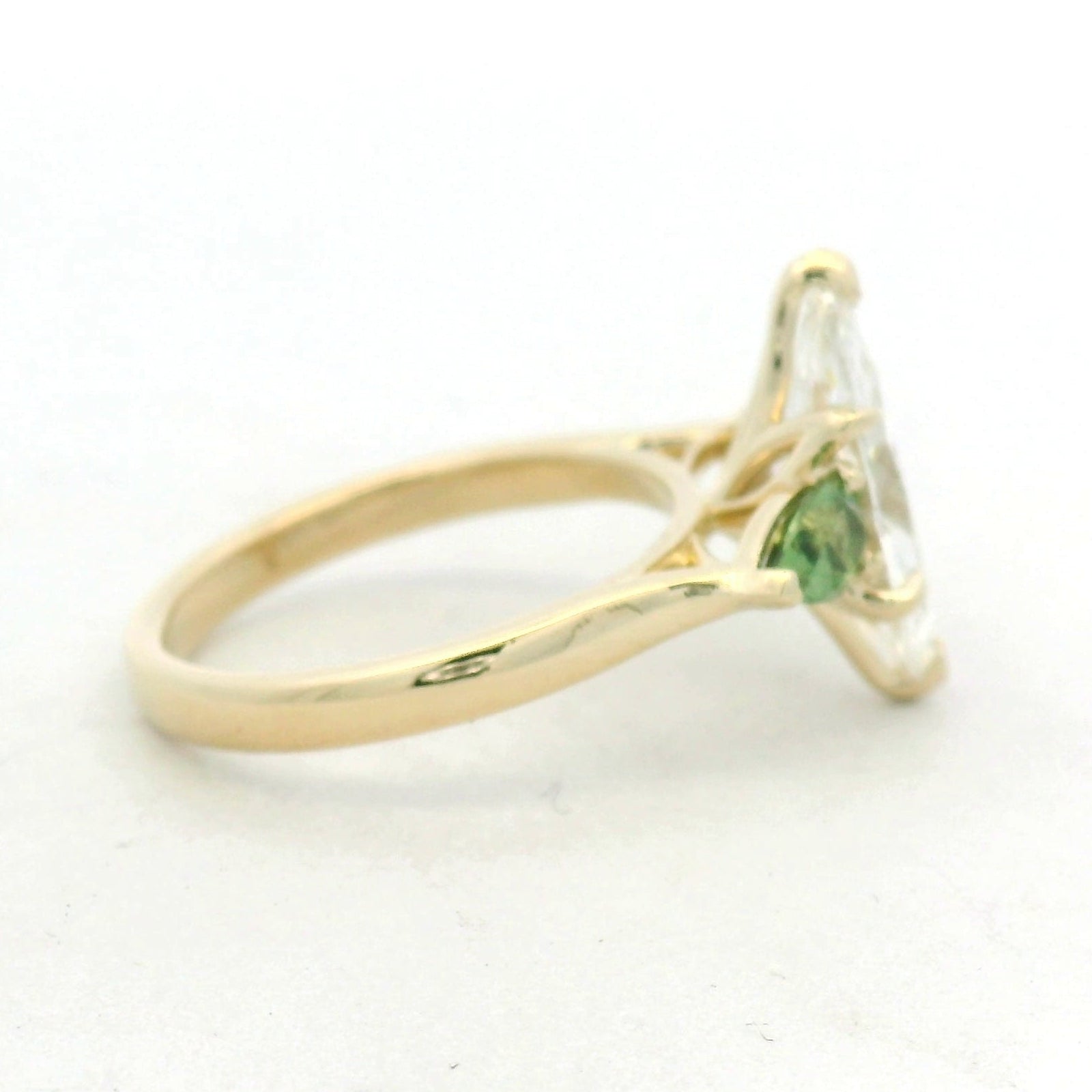 Marquise and Pear Emerald Multi-Stone Ring in Yellow Gold