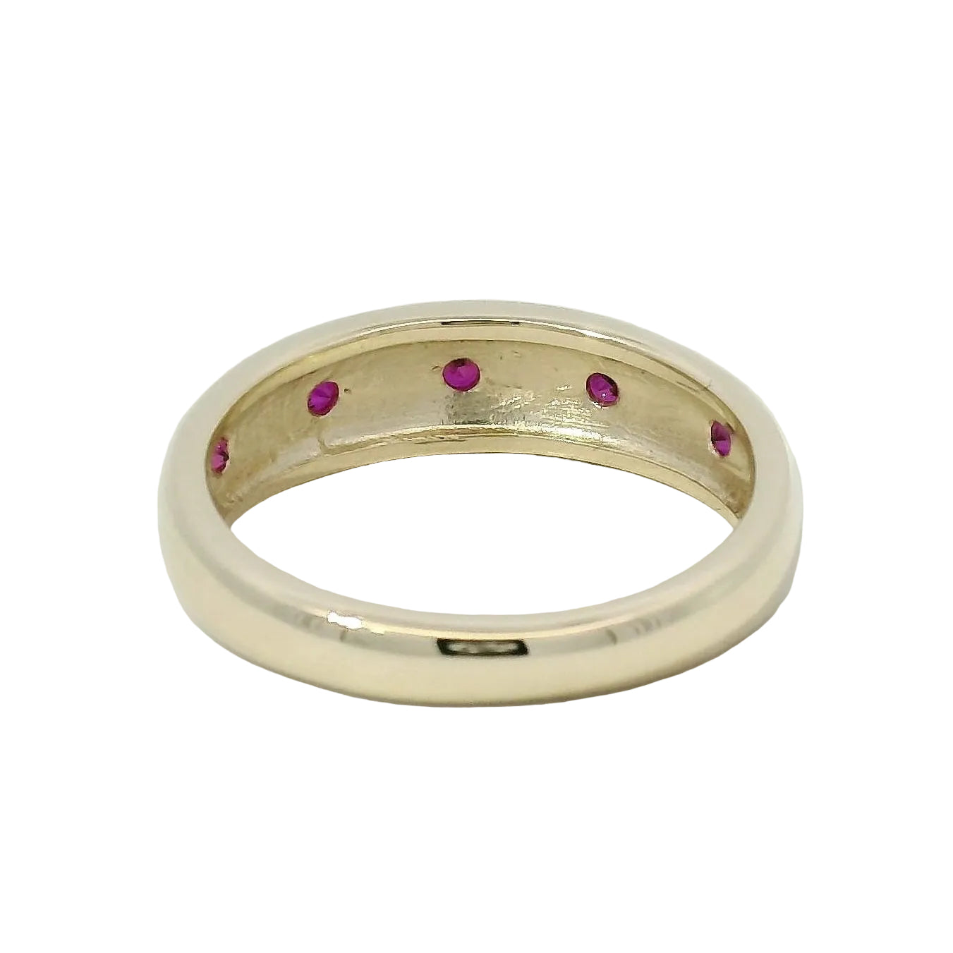 Star-Set Ruby Band Ring in Yellow Gold