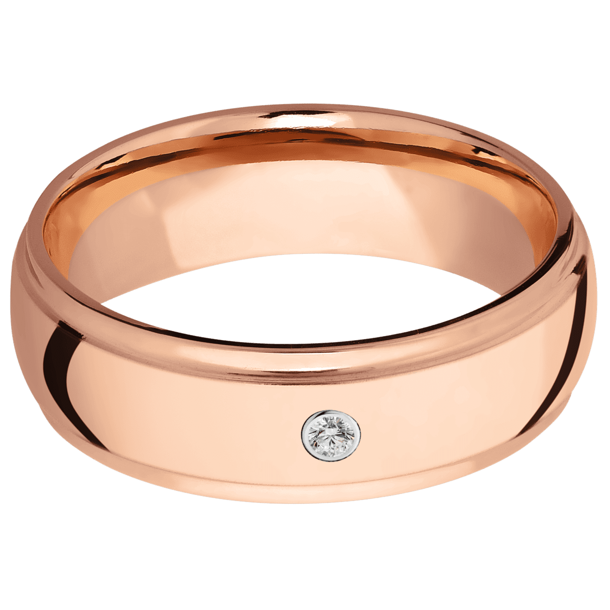 14K Rose Gold + Polish , Polish Finish