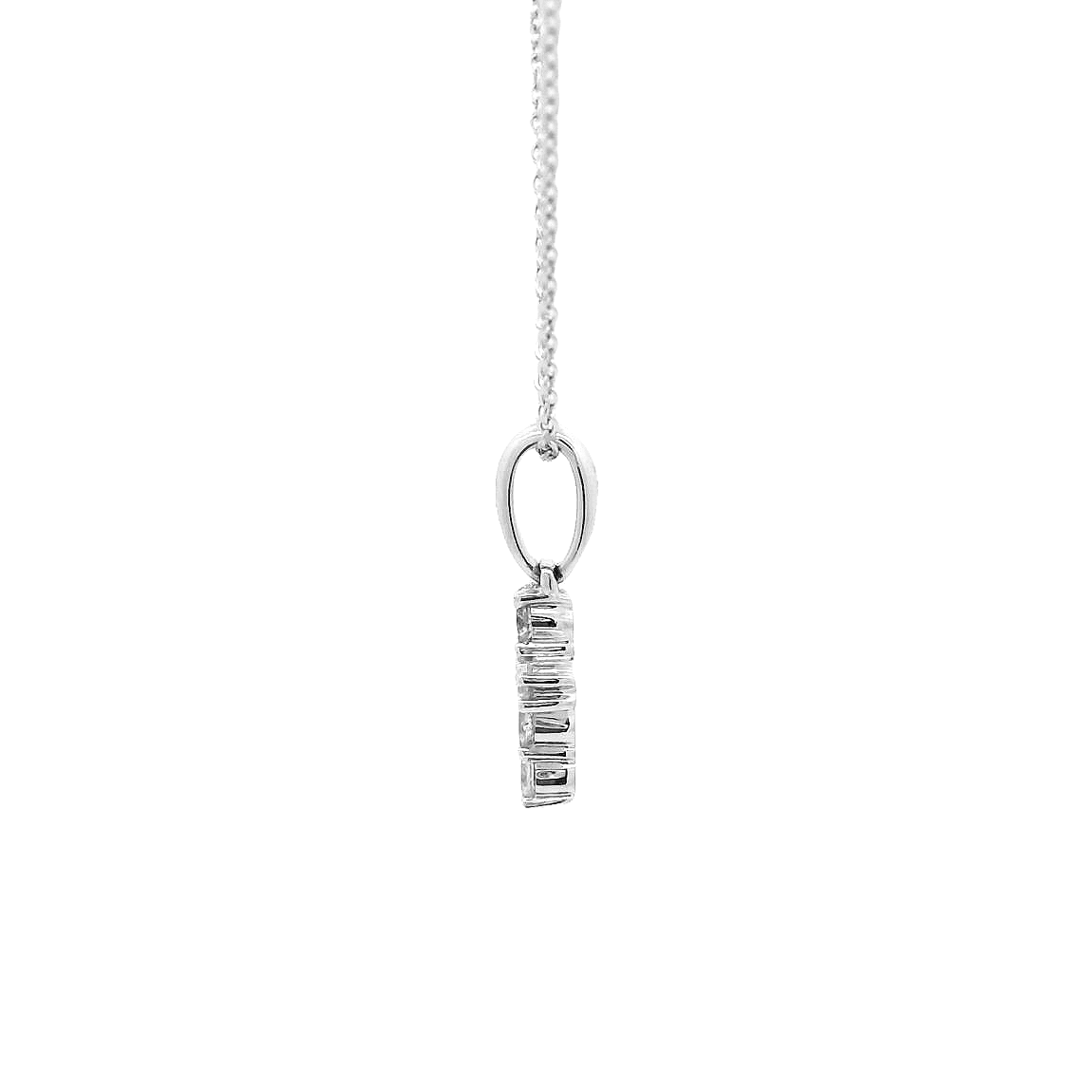 14KWG Diamond Cross Necklace