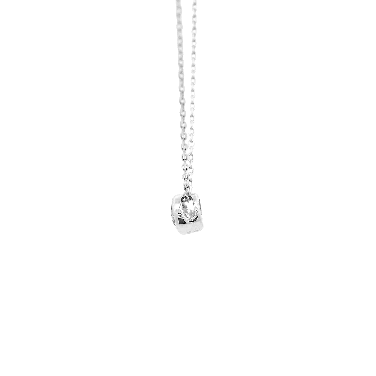 18KWG Diamond Solitaire Necklace