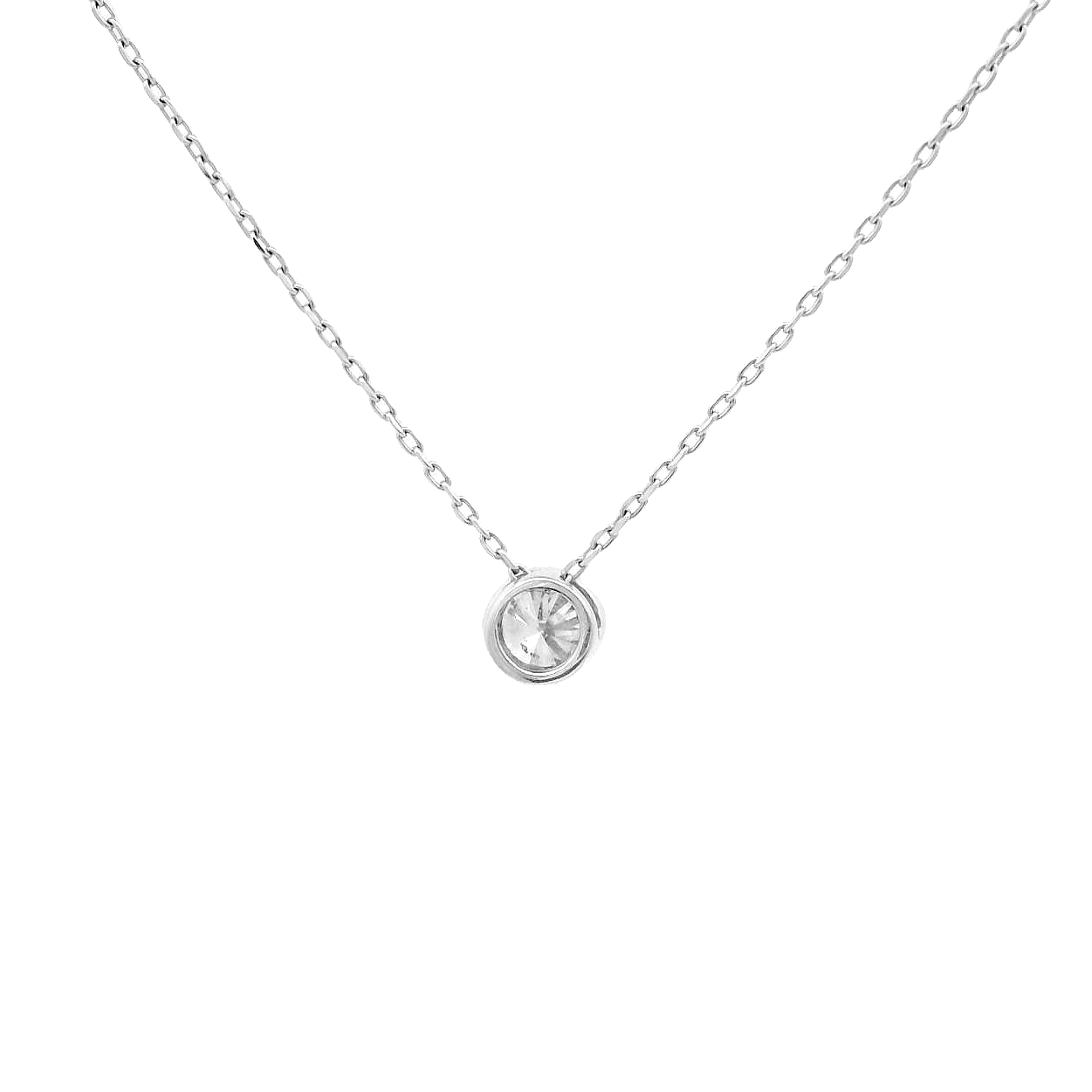 18KWG Diamond Solitaire Necklace