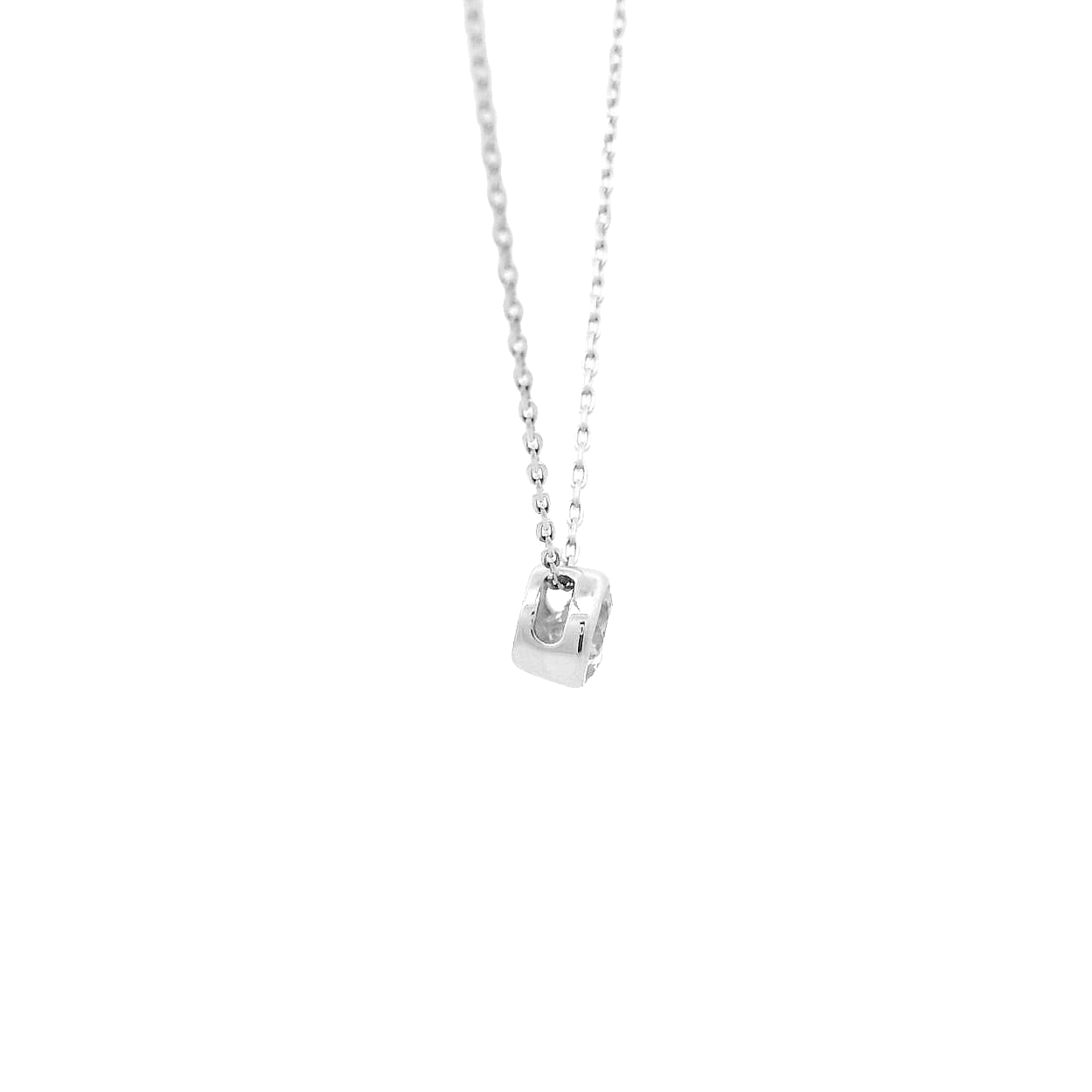 18KWG Diamond Solitaire Necklace