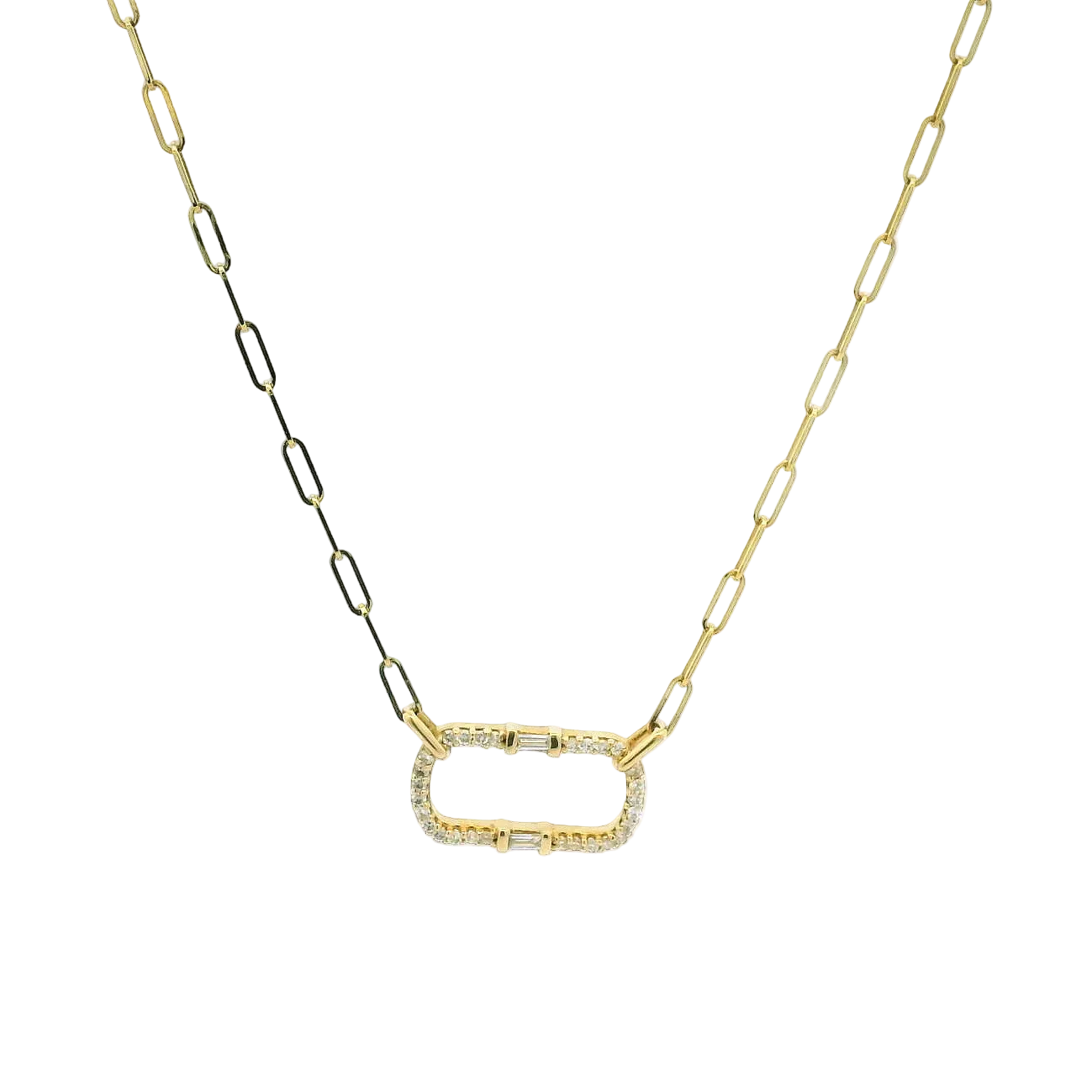 14KYG Fancy Link Diamond Necklace