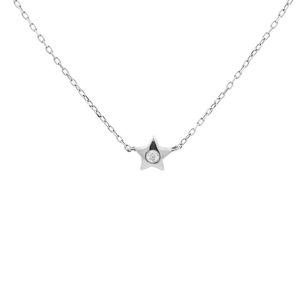 18KWG Star Necklace