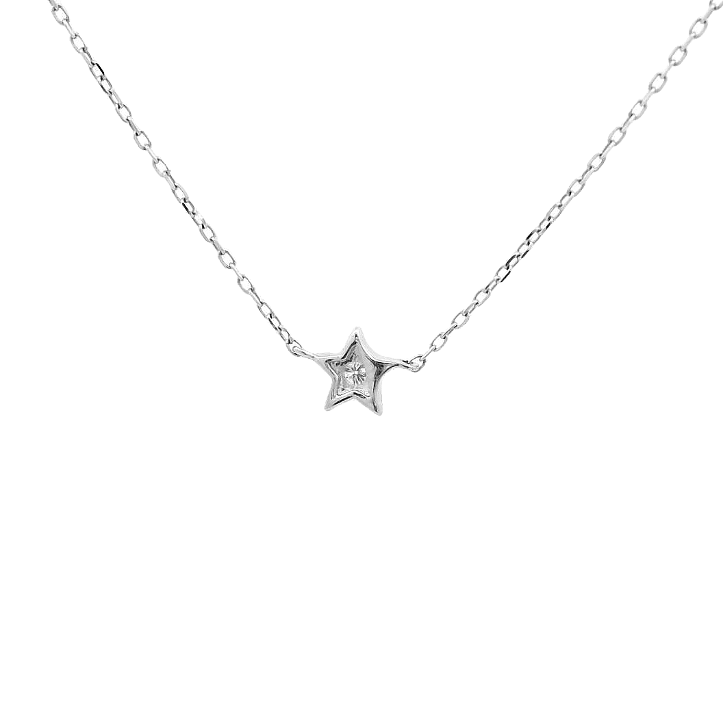 18KWG Star Necklace