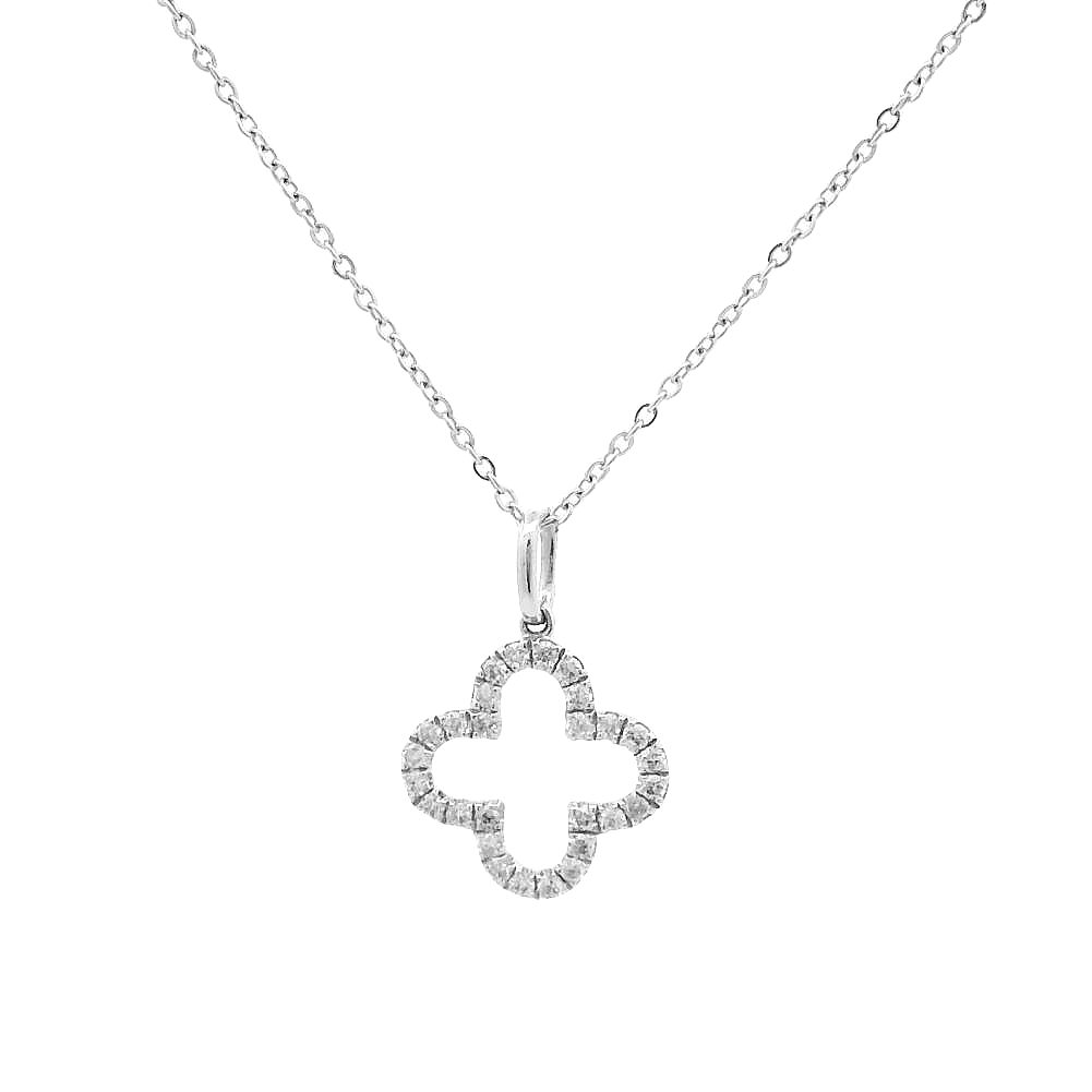 14KWG Van Cleef Style Diamond Necklace