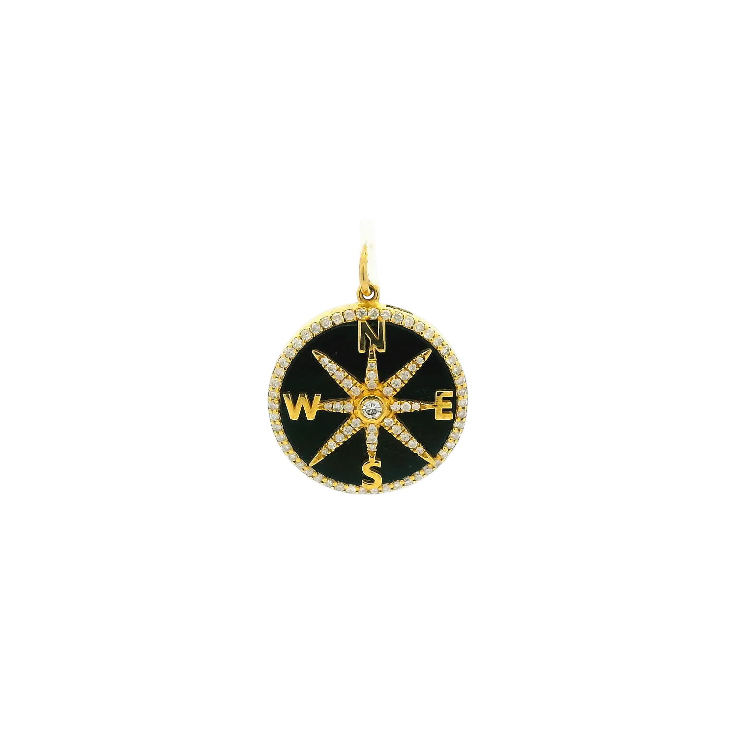 14KYG Diamond Compass Pendant