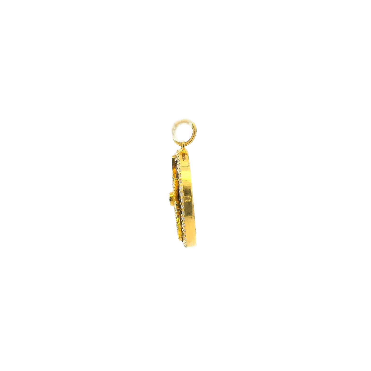 14KYG Diamond Compass Pendant