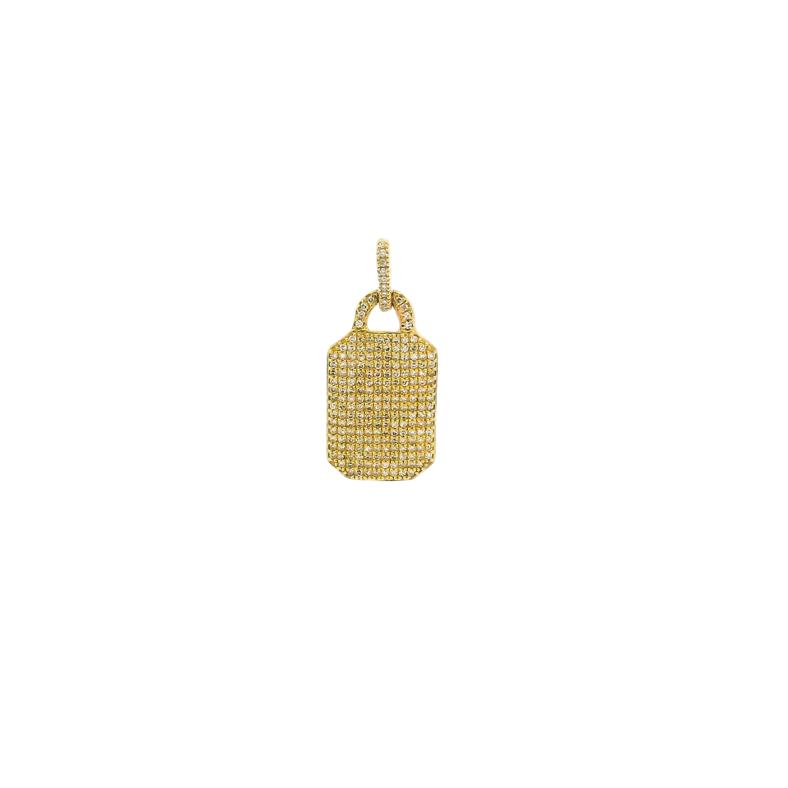 14KYG Dog Tag Diamond Pendant