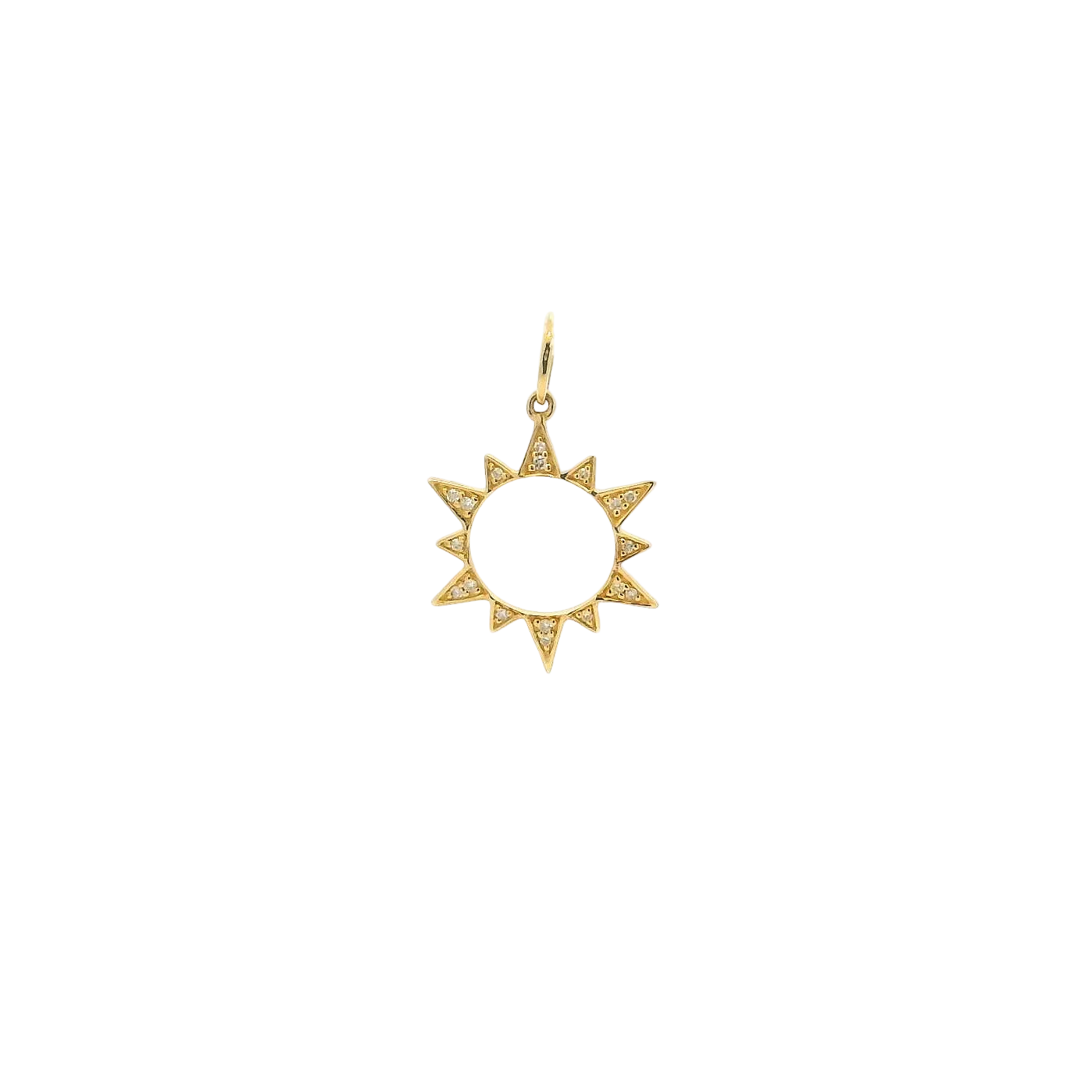 14KYG Starburst Diamond Pendant