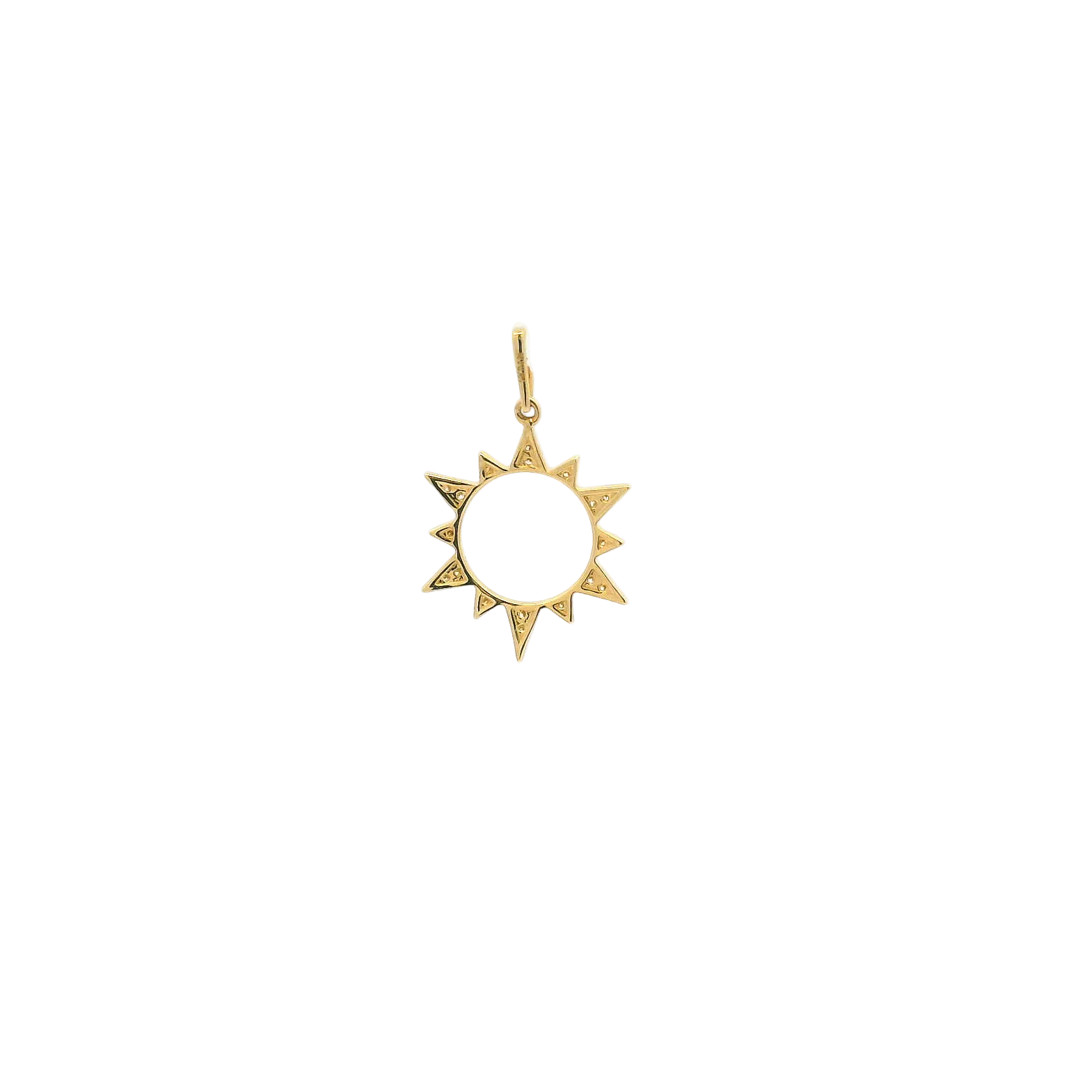 14KYG Starburst Diamond Pendant