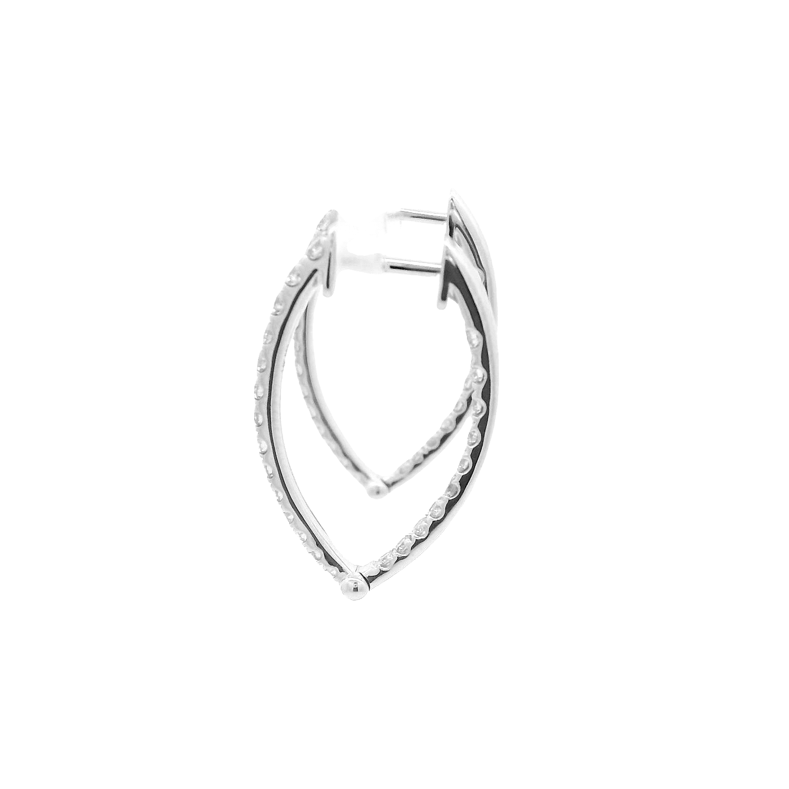 14KWG Inside Out Diamond Hoop Earrings