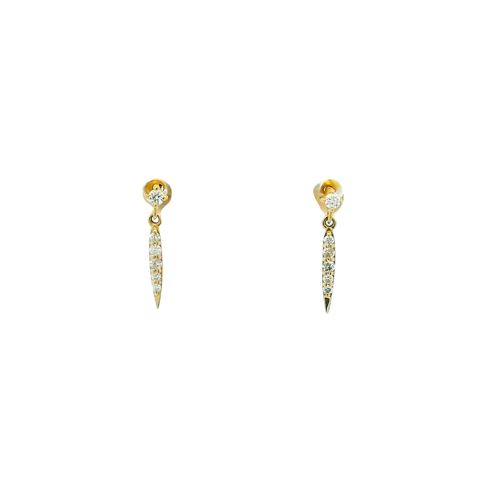 14KYG Hanging Diamond Earrings