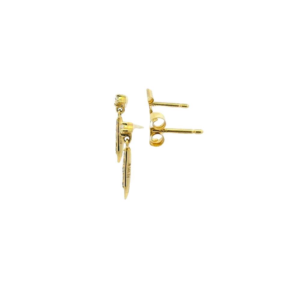 14KYG Hanging Diamond Earrings