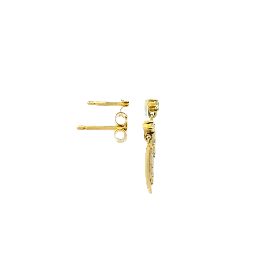 14KYG Hanging Diamond Earrings