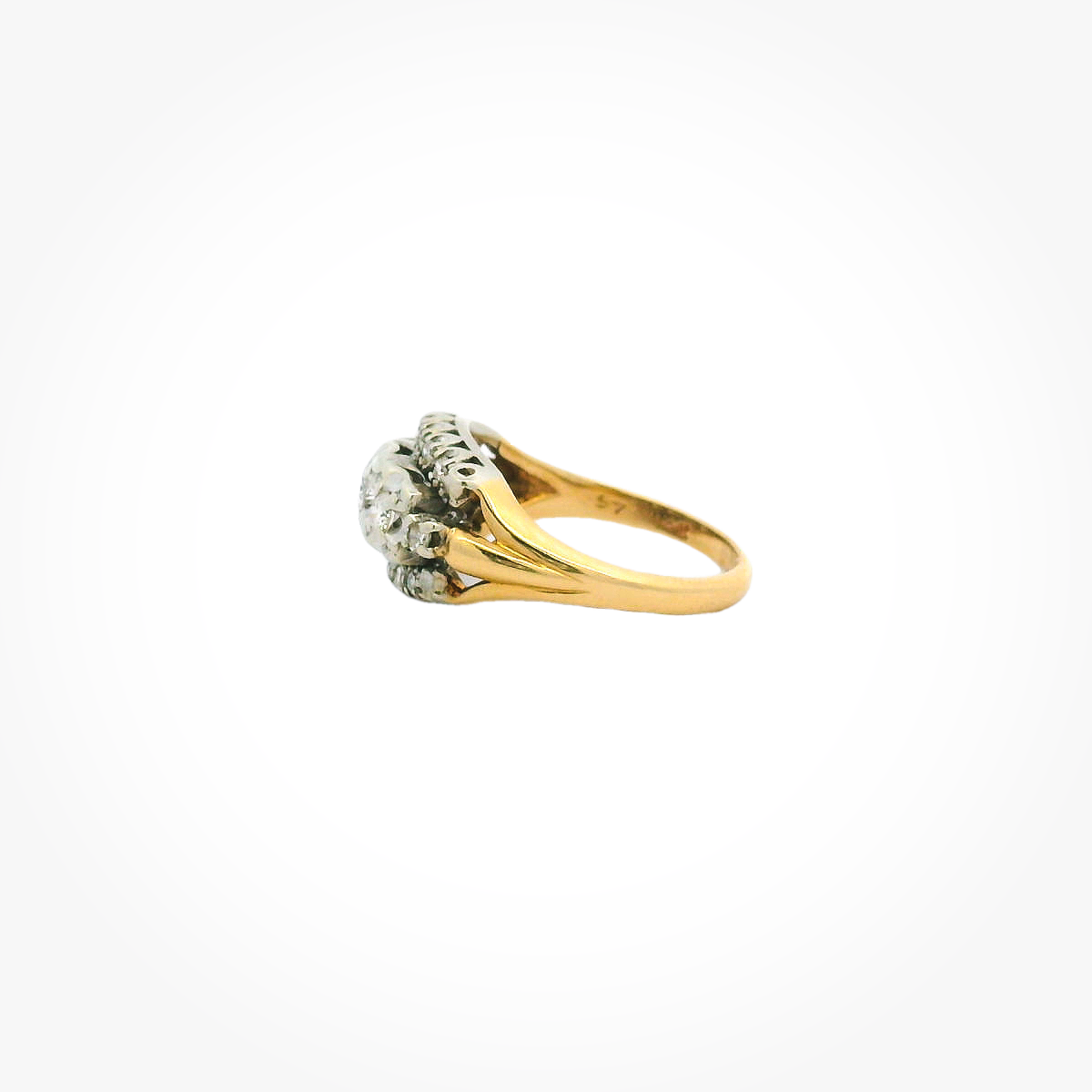 Vintage 14K Two Tone Engagement Ring