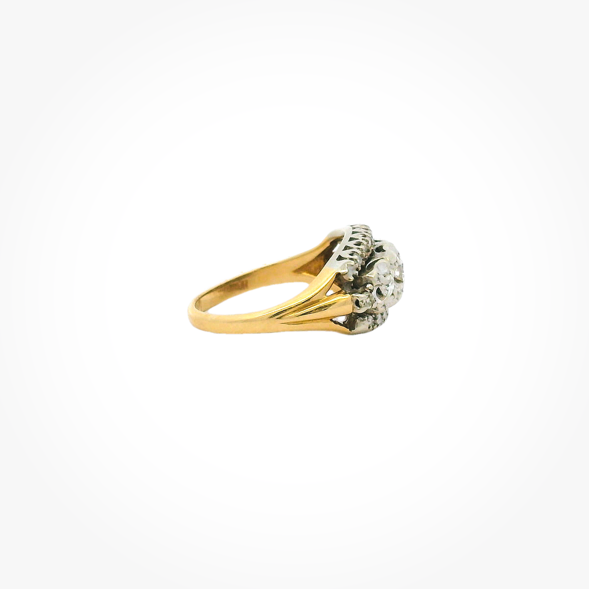 Vintage 14K Two Tone Engagement Ring