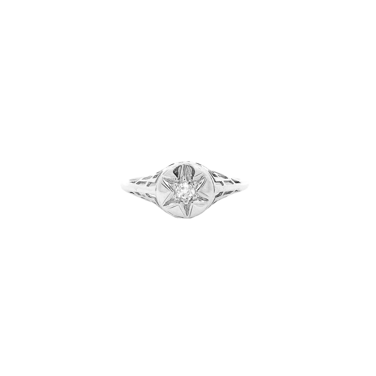 Vintage 14KWG Star Ring
