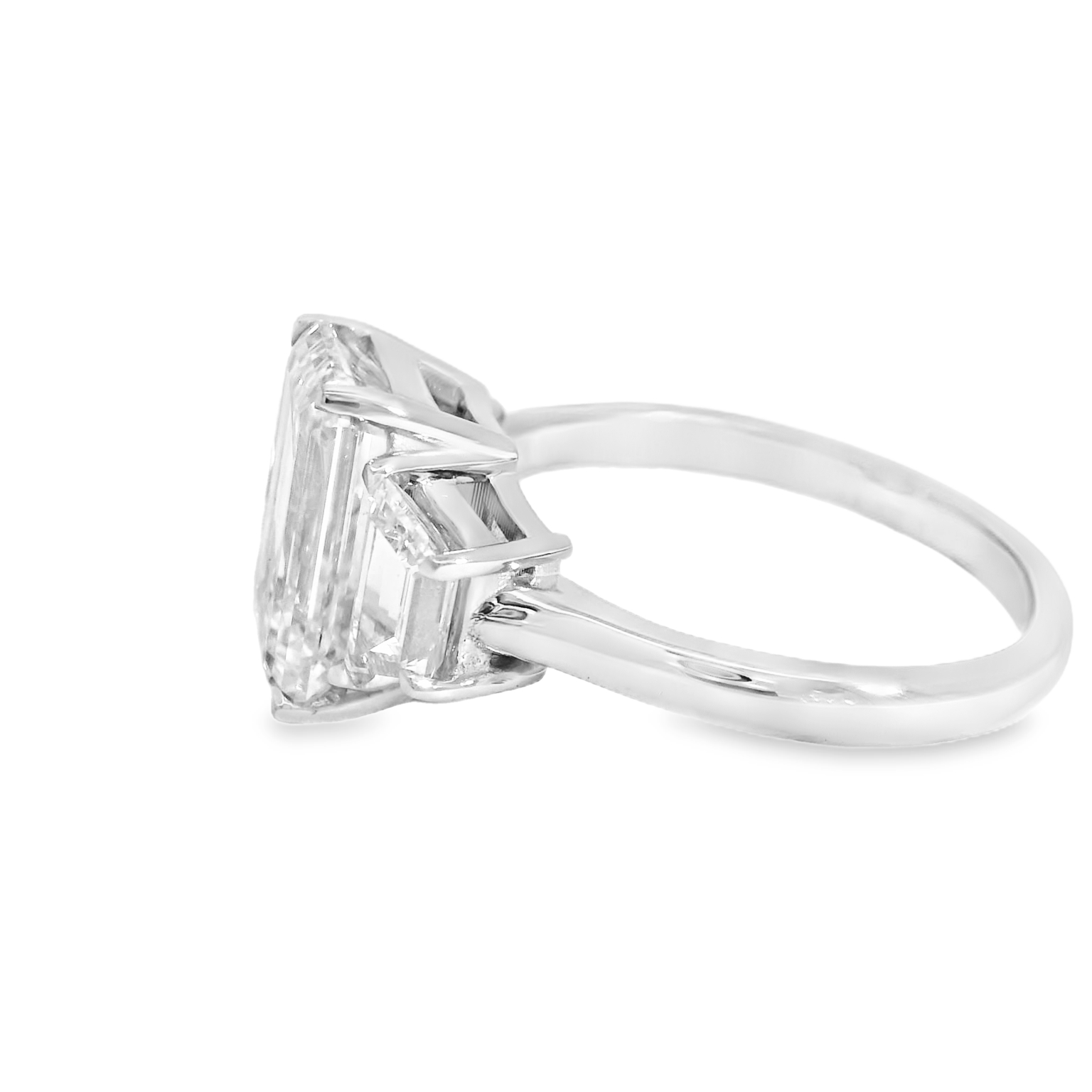 Platinum Emerald Cut Diamond Multistone Ring