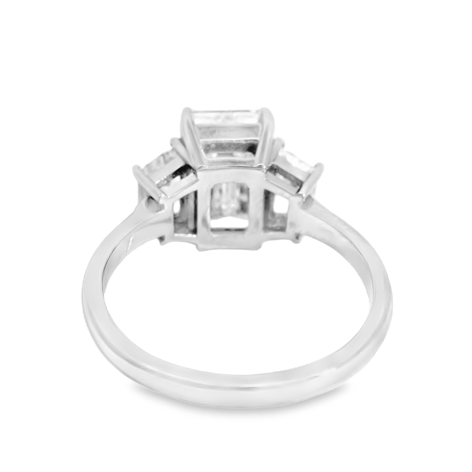 Platinum Emerald Cut Diamond Multistone Ring