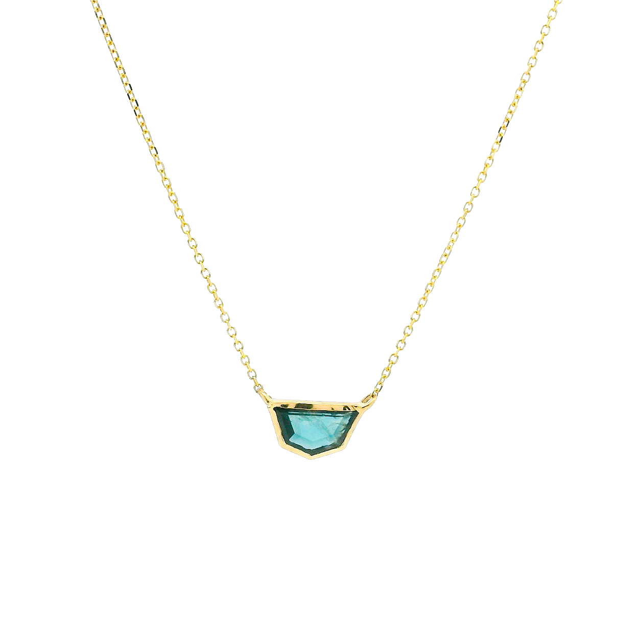 14KYG Fantasy Cut Sapphire Necklace