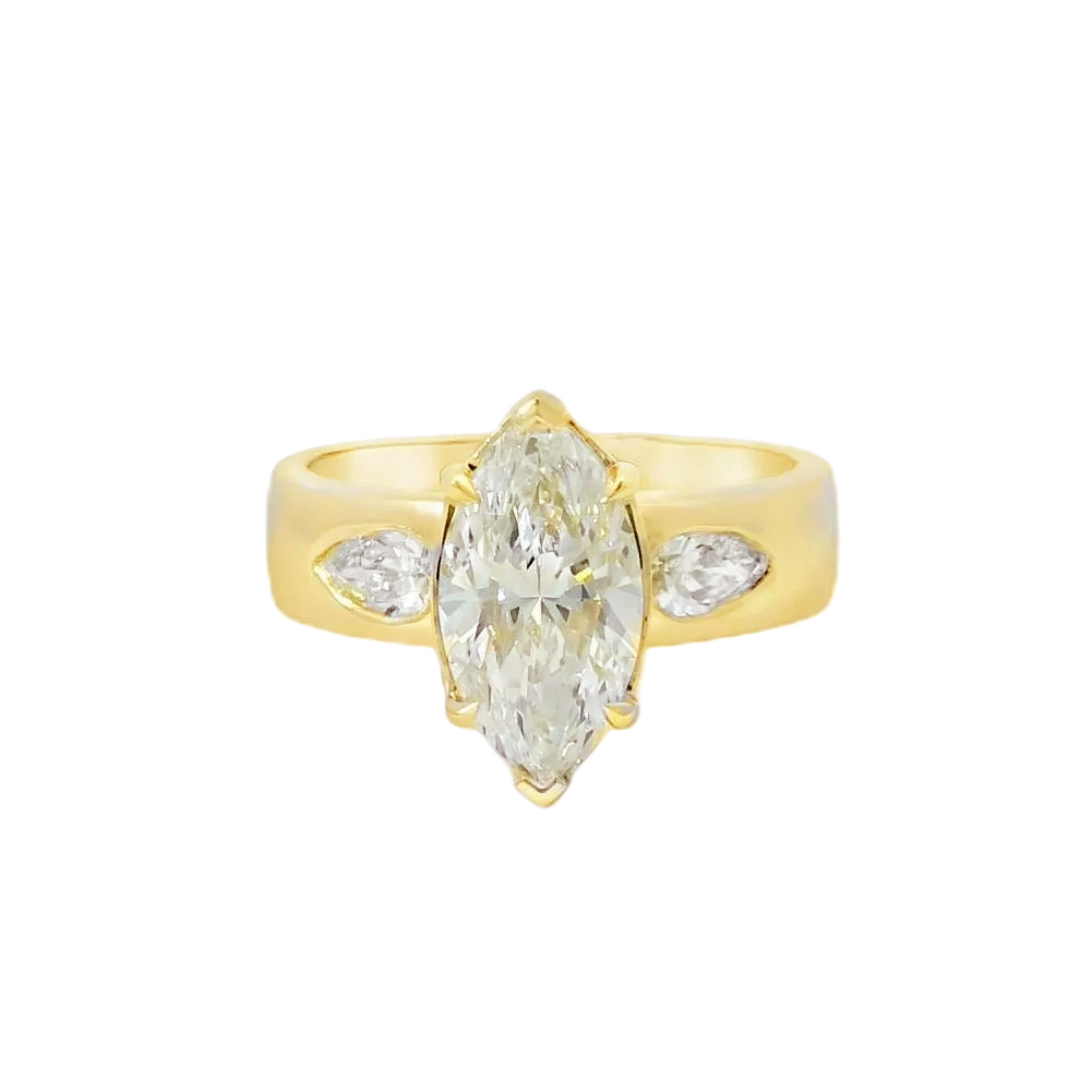 Gold Marquise Wedding Band