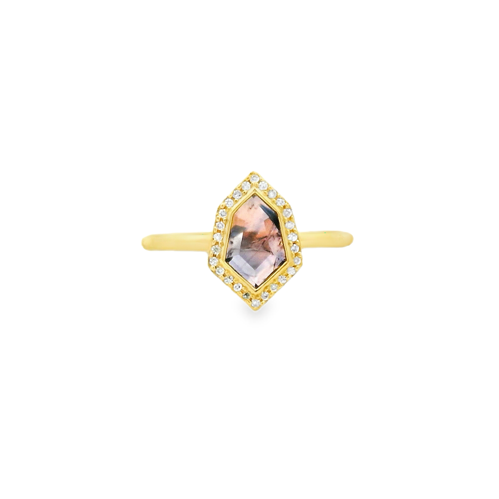 Vintage 14KYG Pink Sapphire Fashion Ring