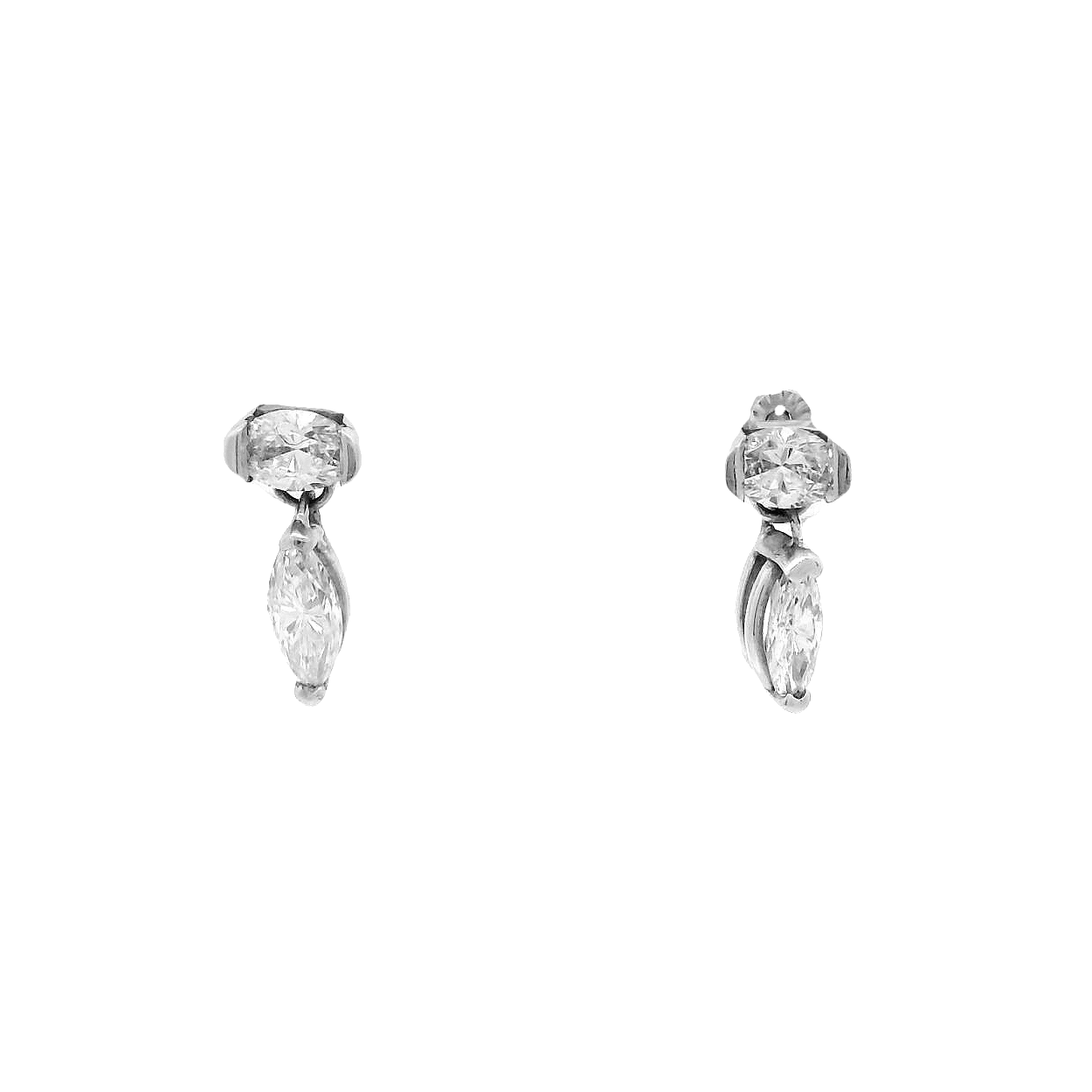 14KWG Diamond Drop Earrings