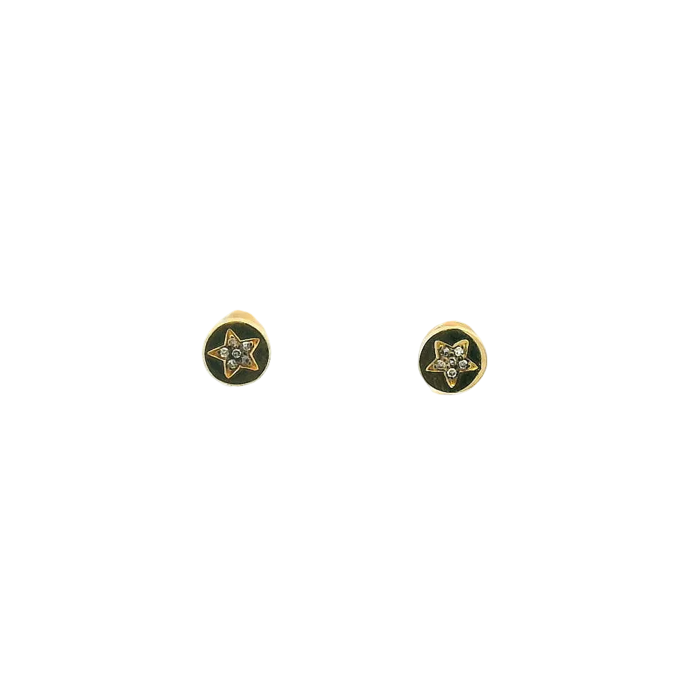 14KYG Star Button Earrings