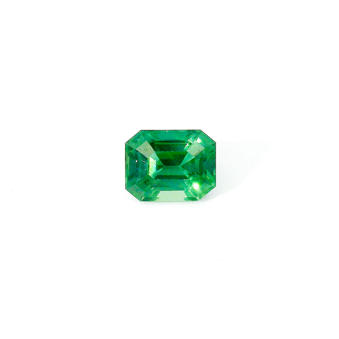 Green emerald cut sapphire