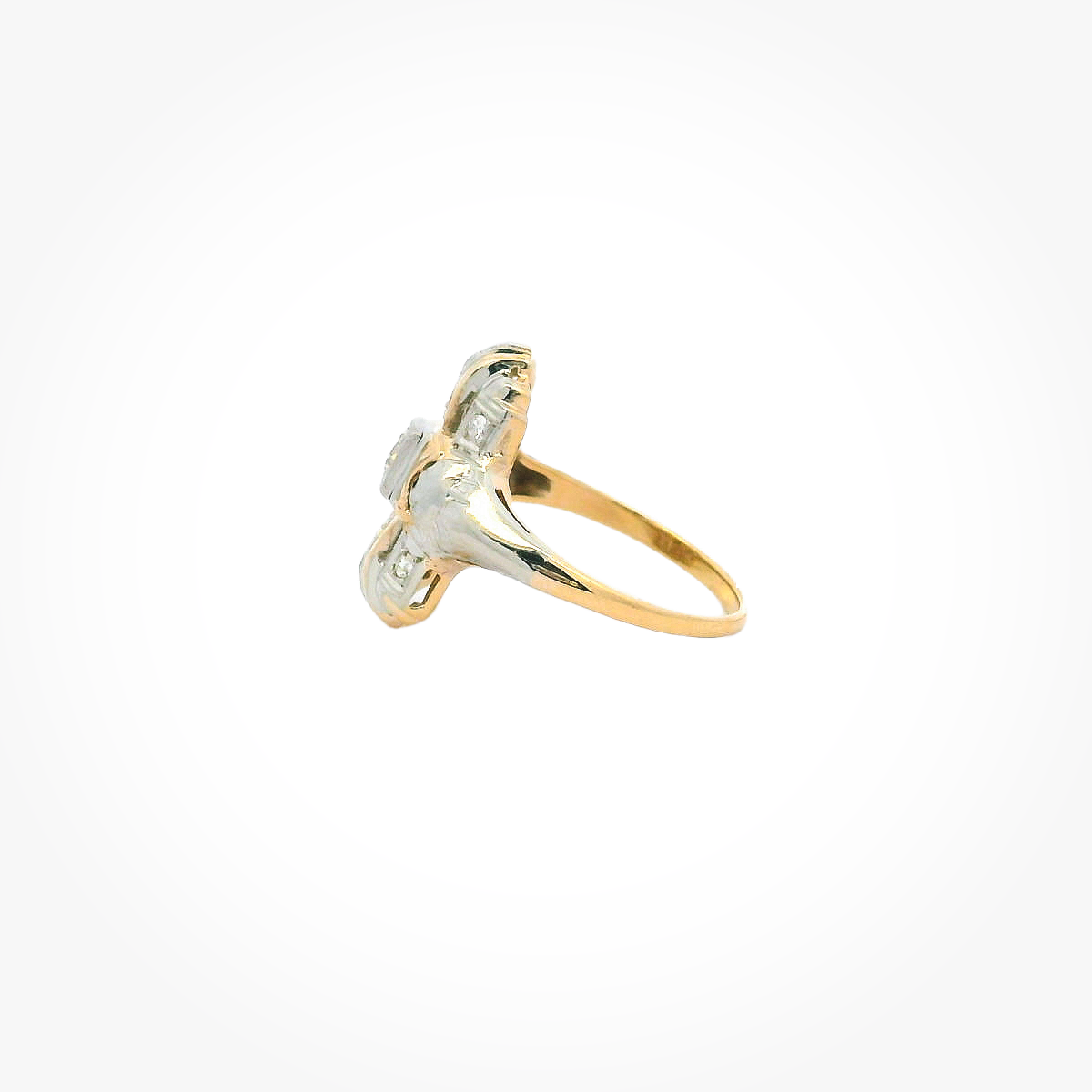 Vintage 14K Two Tone Fashion Ring