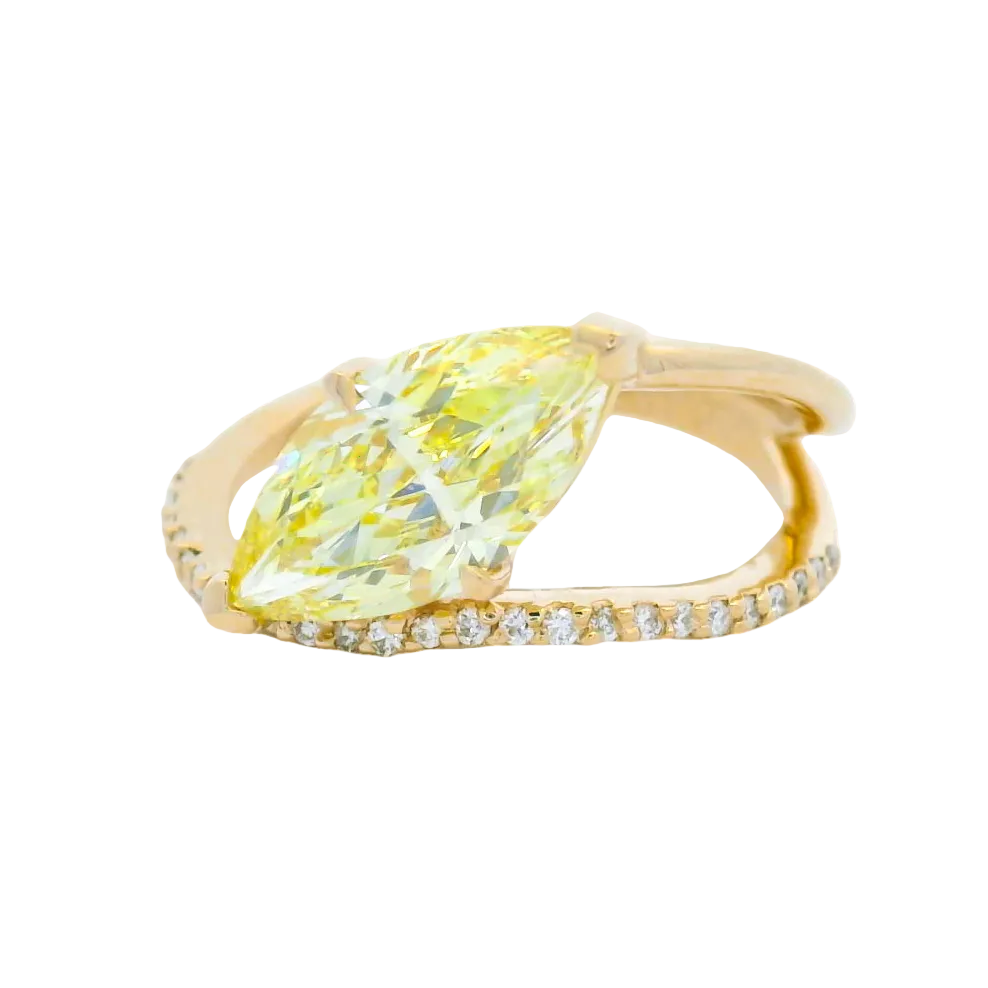 Elegant Yellow Diamond Ring