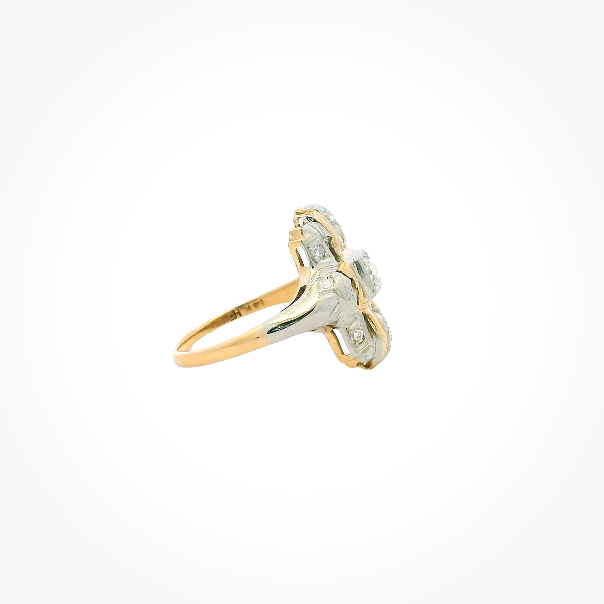 Vintage 14K Two Tone Fashion Ring