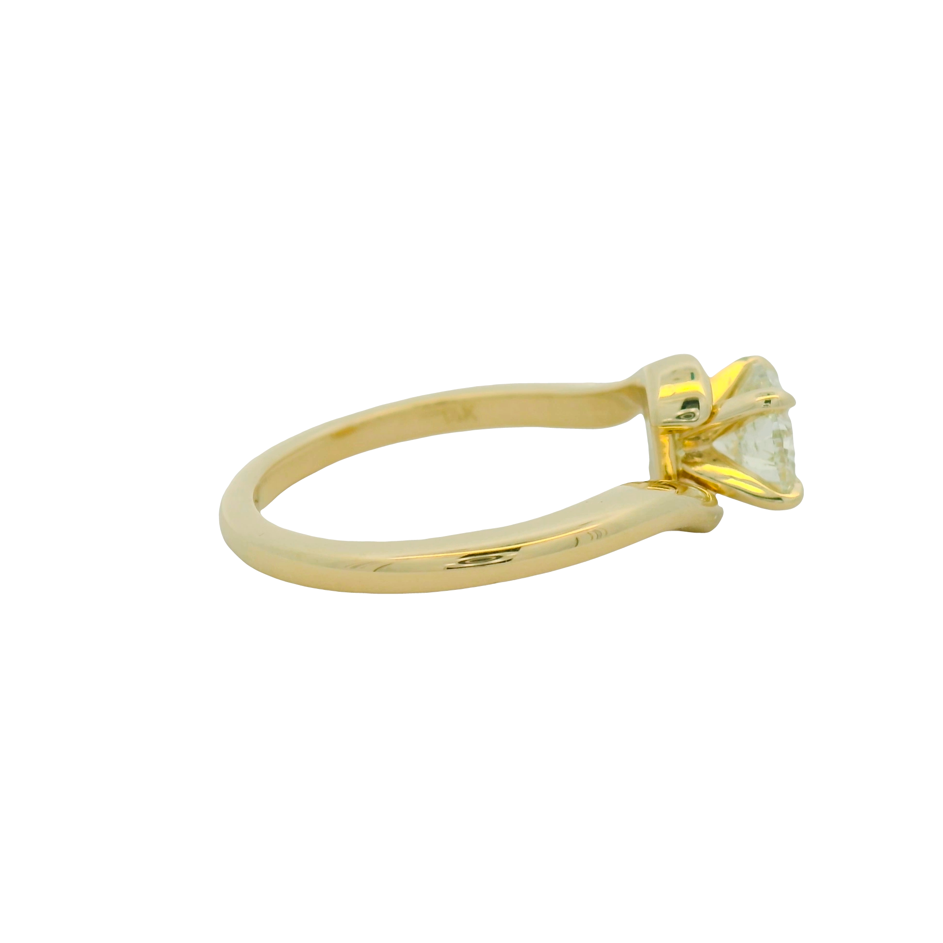 Yellow Gold Bypass Diamond Solitaire Ring