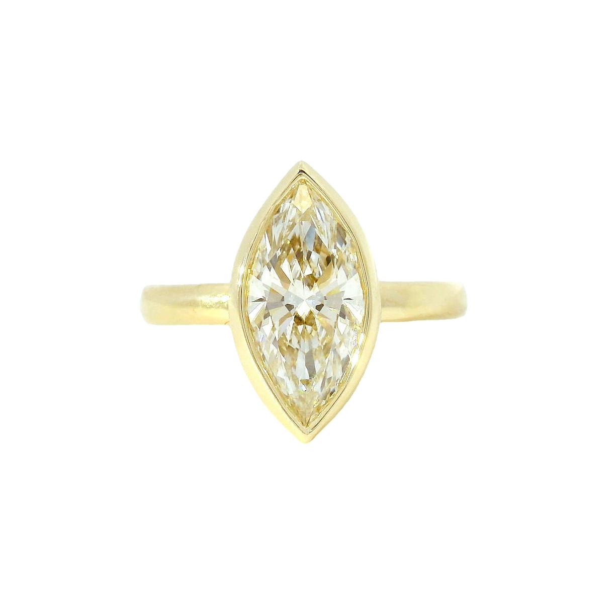 Custom Marquise Bezel Engagement Ring