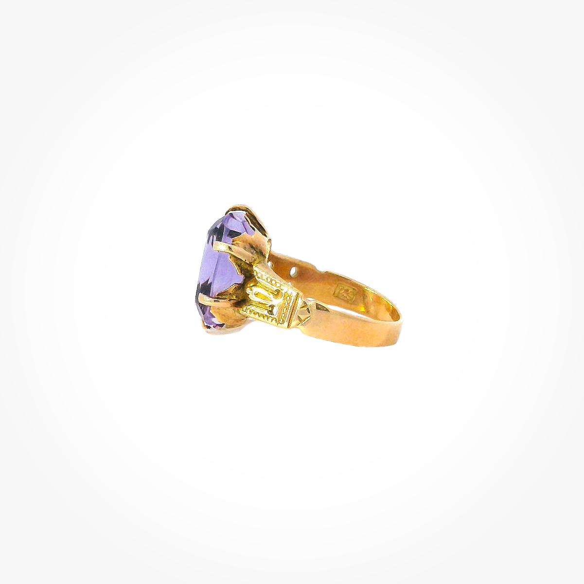 Vintage 14K Rose Gold Amethyst Ring