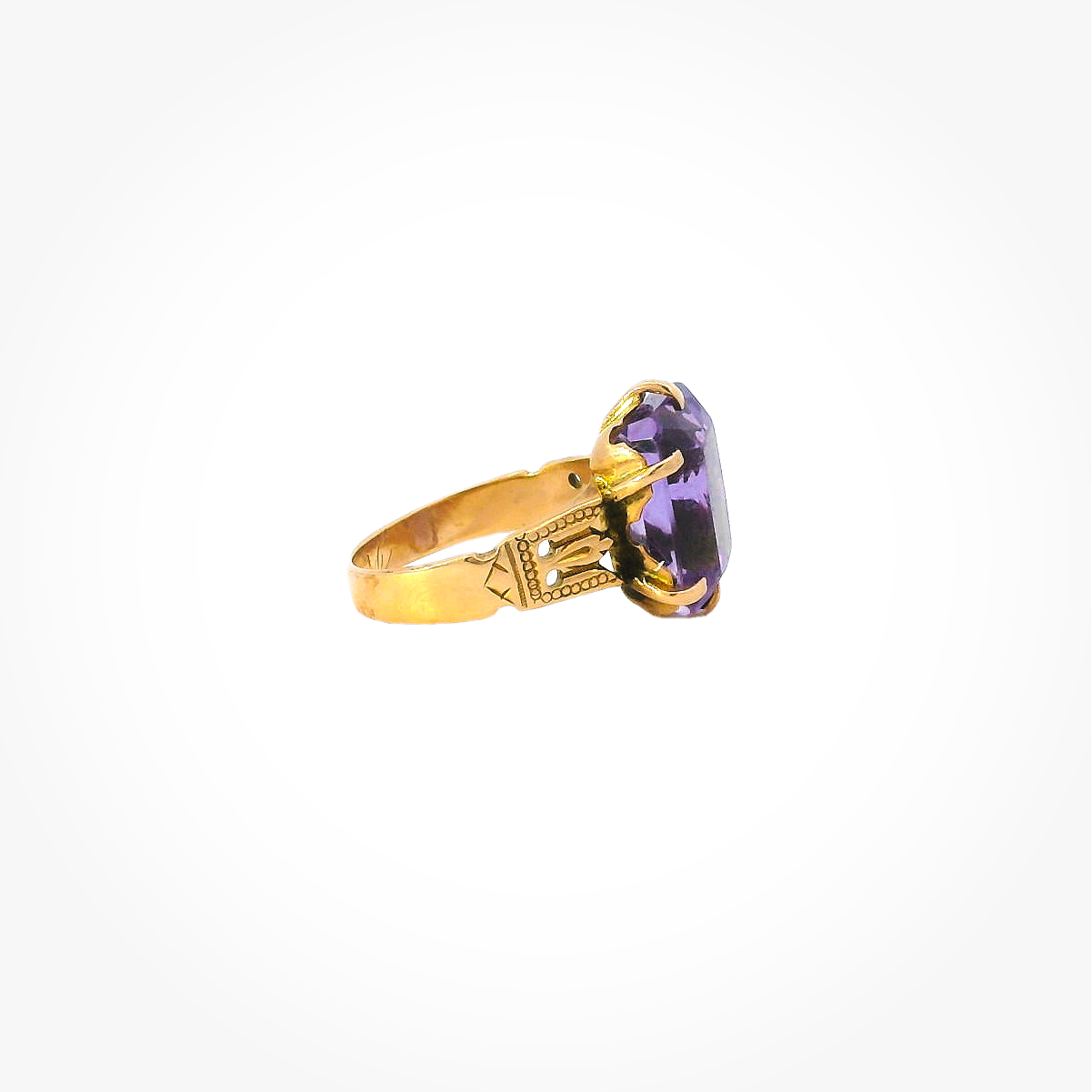 Vintage 14K Rose Gold Amethyst Ring