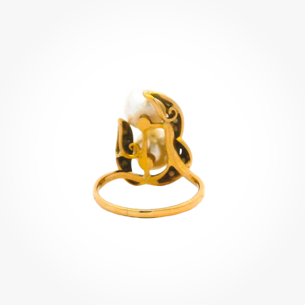 Vintage 18KYG Pearl Ring