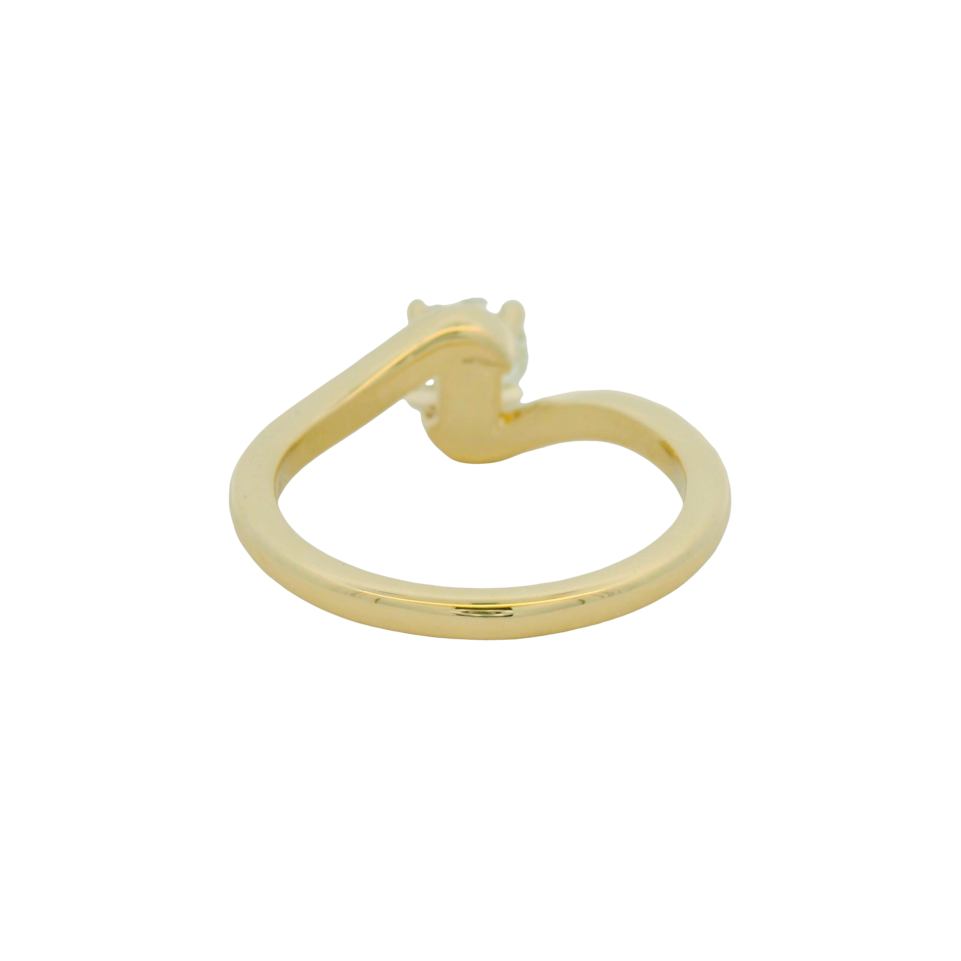 Yellow Gold Bypass Diamond Solitaire Ring
