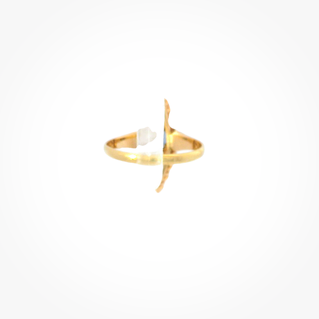 Vintage 18KRG Navette Sapphire and Diamond Ring