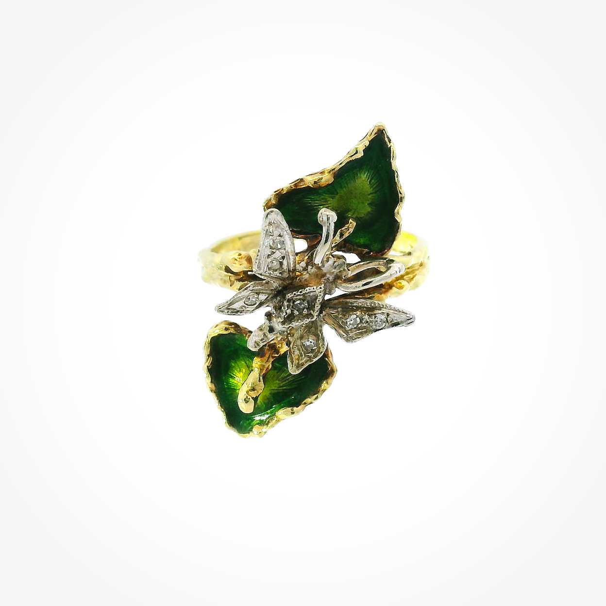 Vintage 14KYG Butterfly Ring