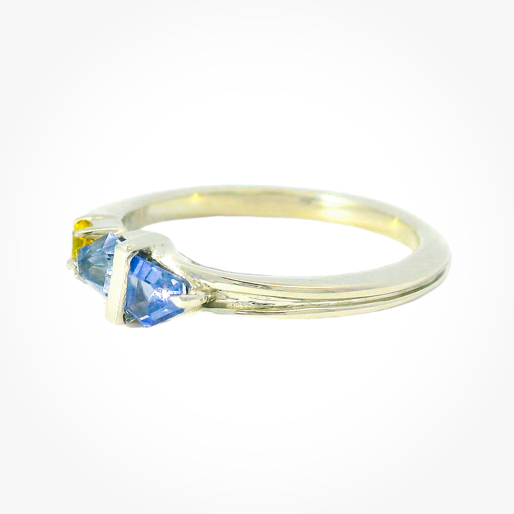 Elegant White Gold Ring with Gemstones