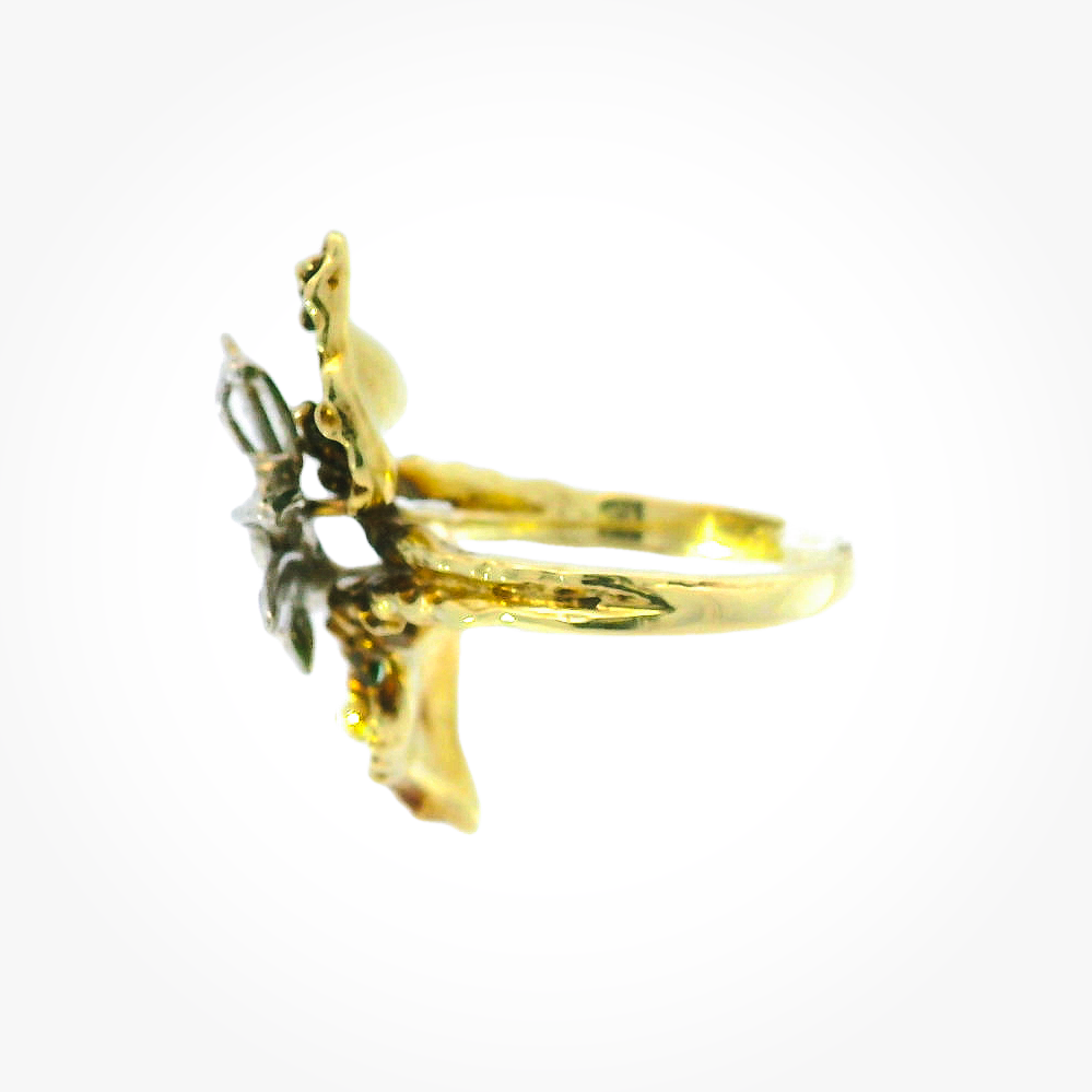 Vintage 14KYG Butterfly Ring