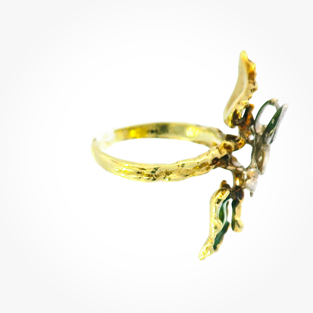 Vintage 14KYG Butterfly Ring