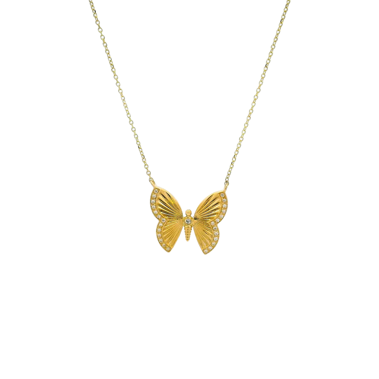 14KYG Diamond Butterfly Necklace