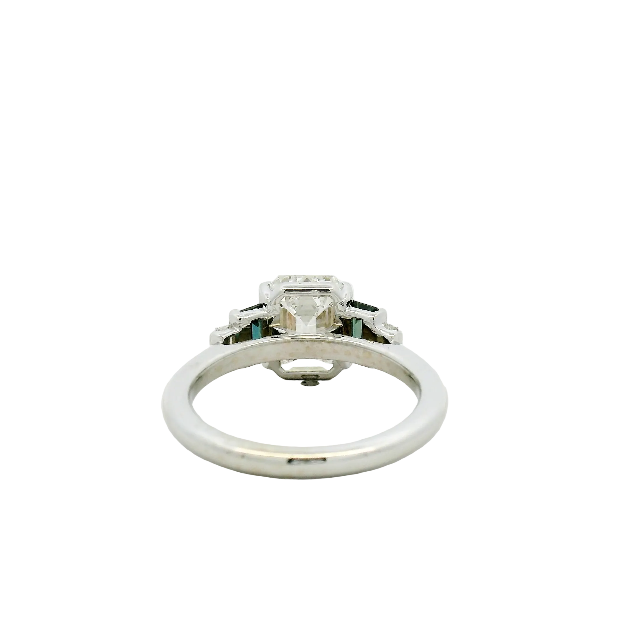 Emerald Cut Diamond Multistone Ring in White Gold