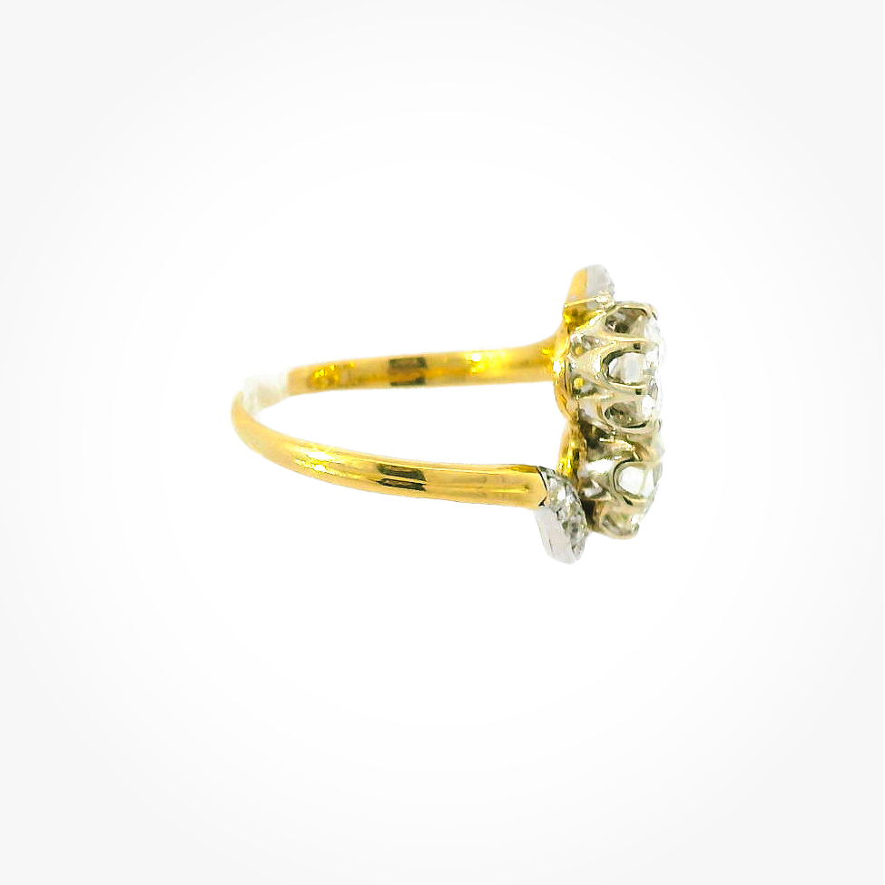 Vintage 18KYG & Platinum Diamond Ring
